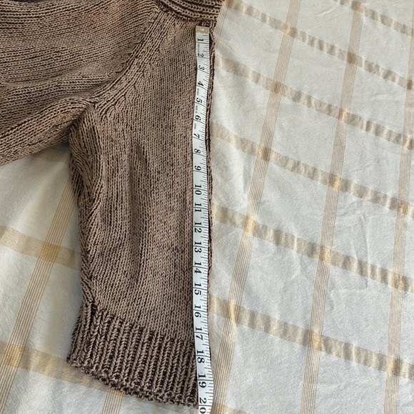 CROFT & BARROW LG TAN COTTON CARDIGAN SWEATER - Picture 10 of 11